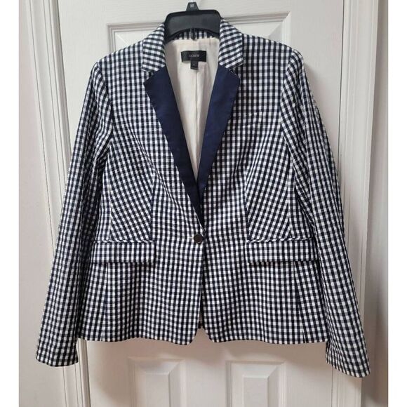 J.Crew Women's Gingham Blazer 14 - Picture 3 of 12